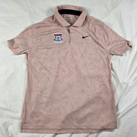 Nike Tiger Woods Mens Size Large Pink Polo Shirt Hawaii Clippers Classic Golf - Picture 1 of 11